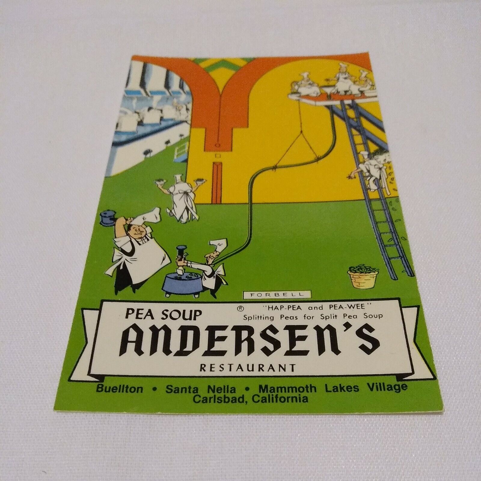 Vintage Postcard Andersons Restaurant California pea soup Hwy 101 food History
