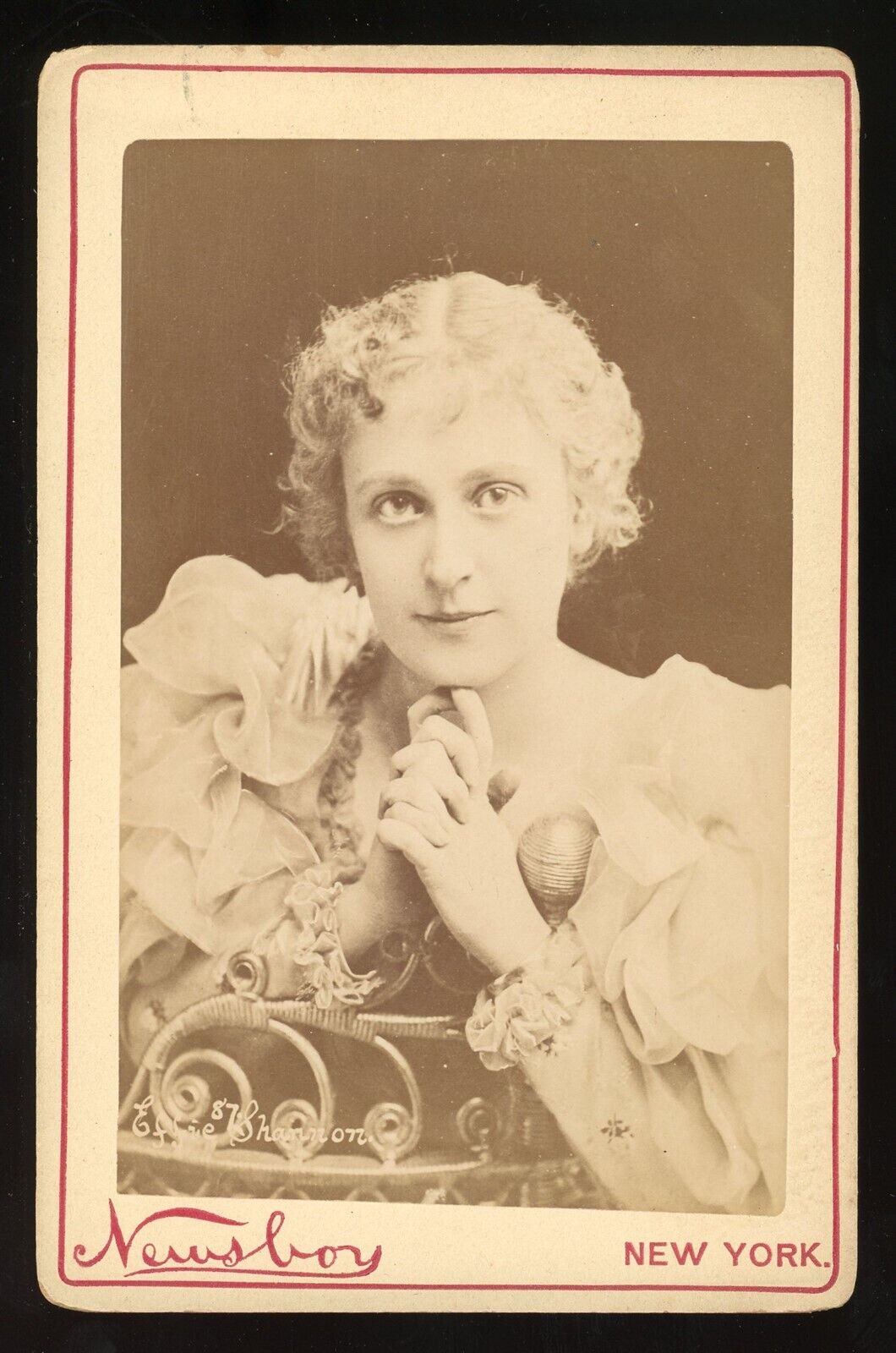 1880s Cabinet Card Photo Newsboy #357 Effie Shannon 4 x 6.5\