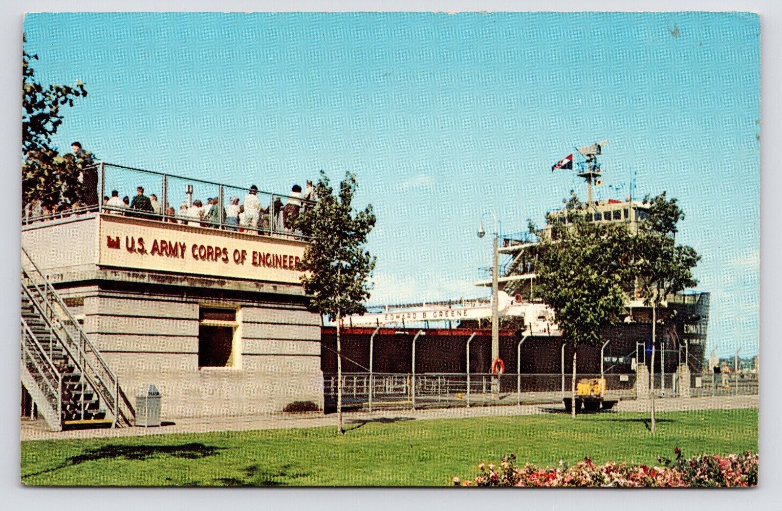c1950s US Army Corps Engineers Edward Greene Sault Ste Marie Michigan Postcard