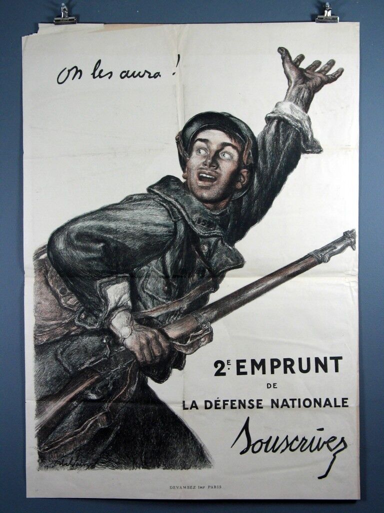 Jules-Abel Faivre, On les aura, Vintage 1916 WWI French Poster. We'll Get them
