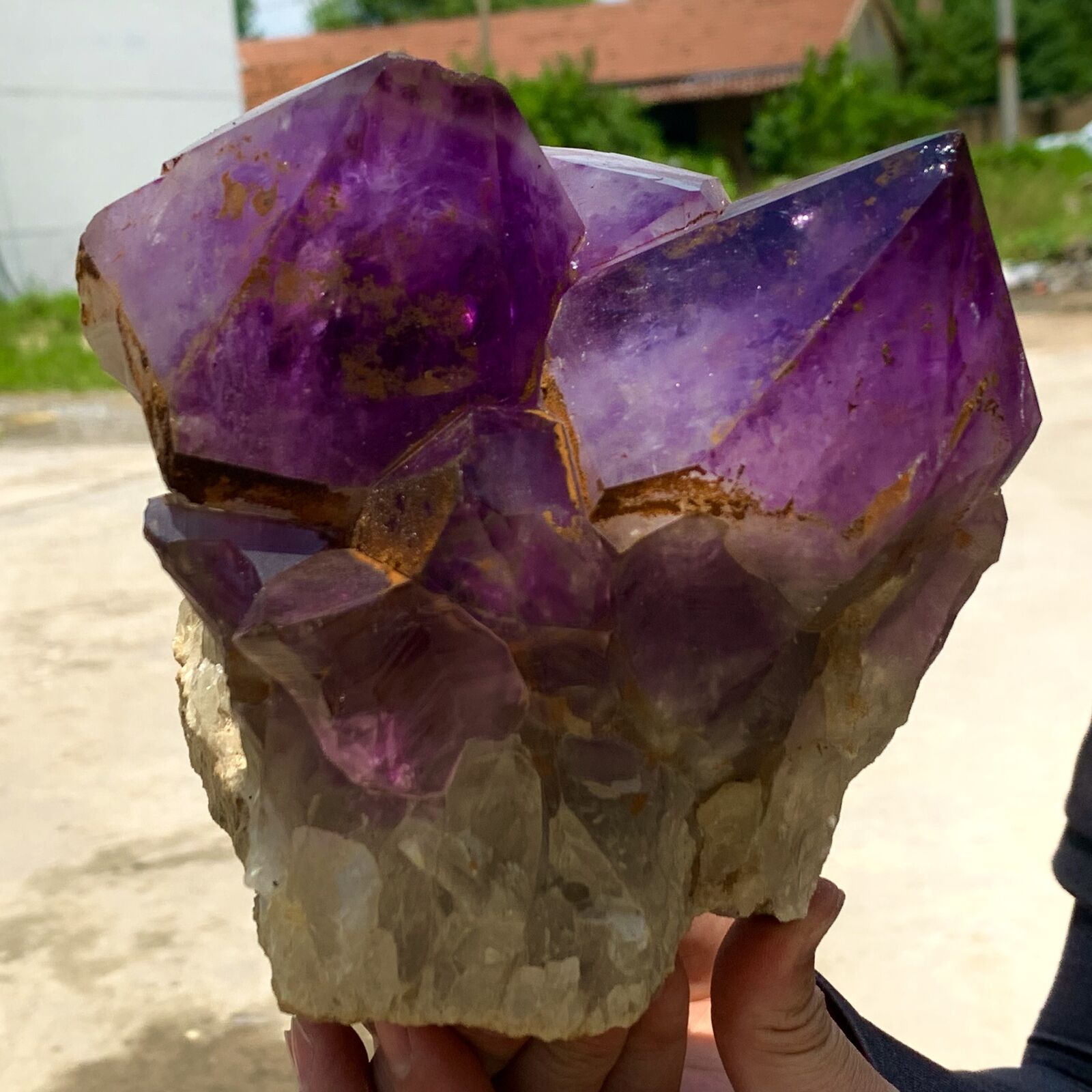 5.93LB Natural Amethyst geode quartz cluster crystal specimen Healing