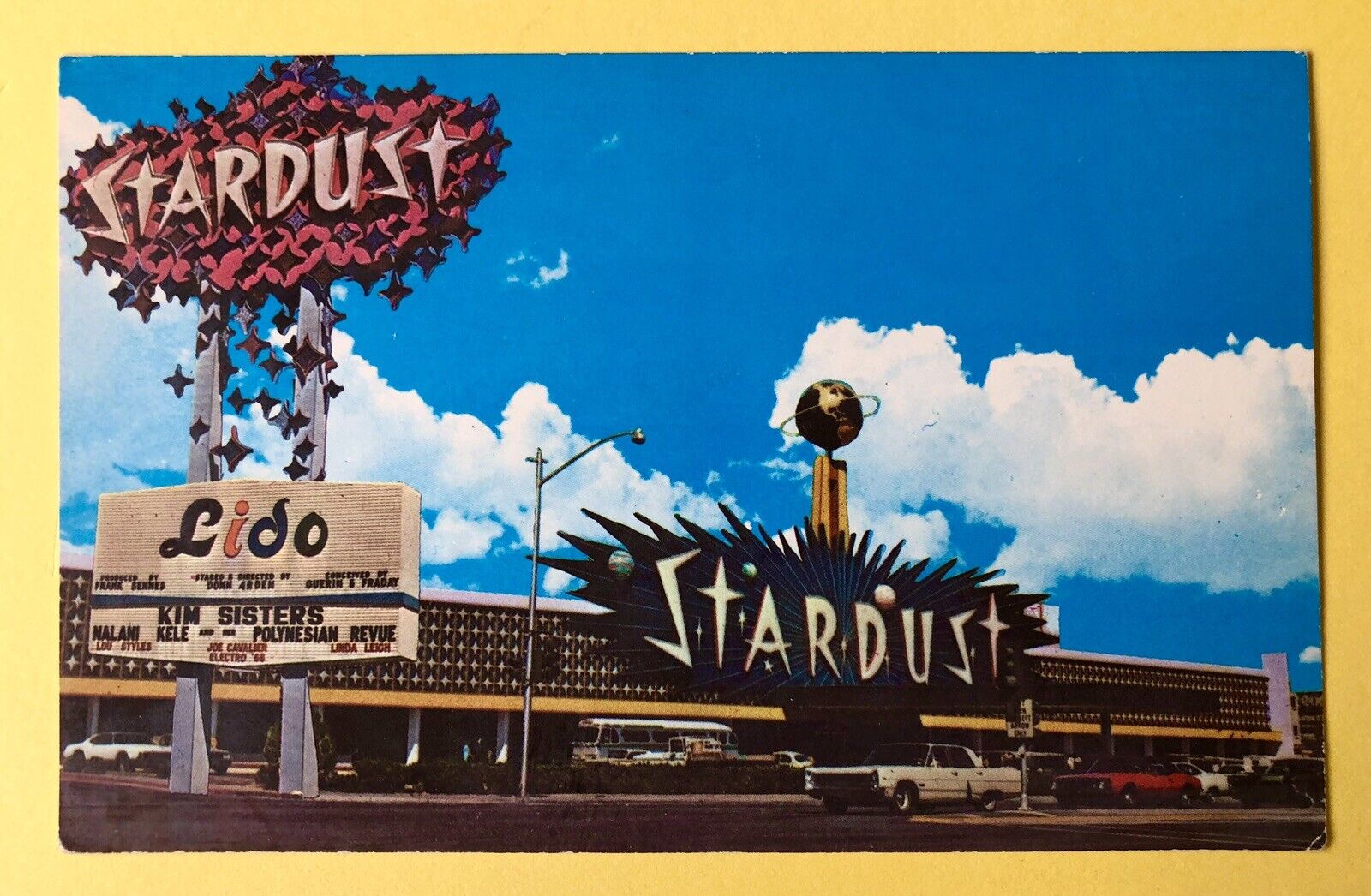 Vintage Postcard 1950s Stardust Hotel Casino Las Vegas Strip ￼Nevada Kim Sisters