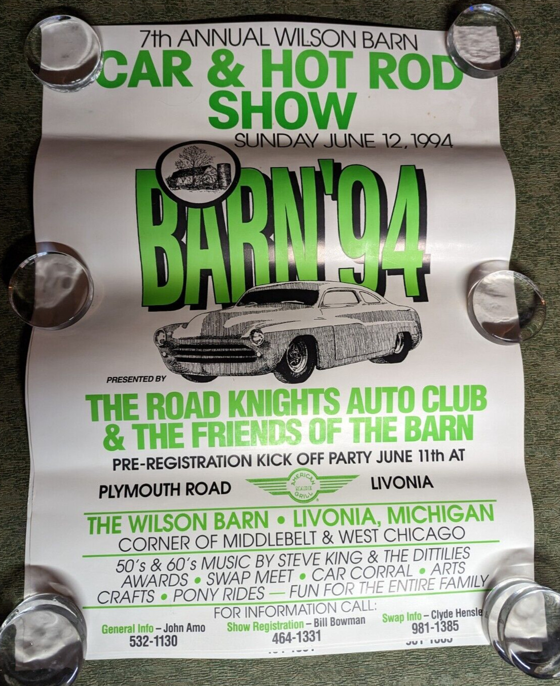 Wilson Barn 94 Car Show Swap Meet Livonia Michigan Poster Road Knights Auto Club