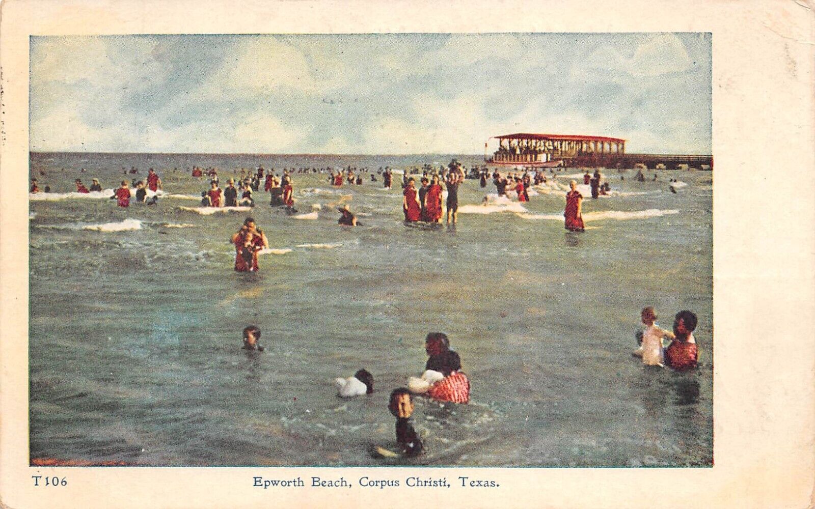 Epworth Beach Corpus Christi Texas 1909 Postcard 7651