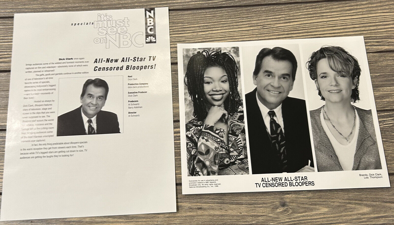 Vintage NBC Specials All New All Star TV Censored Bloopers Photo Fact Sheet 