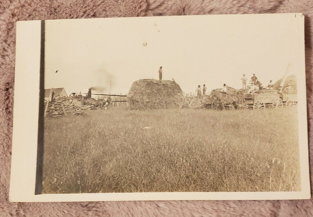 Metzler Bros. Agriculture. Field. Harvest Hay In Wagons. 1910. IL. John Deere.