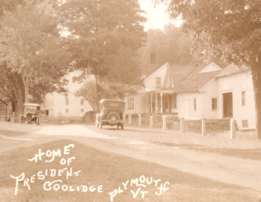 Plymouth Vermont Antique Automobile President Coolidge Home RPPC Postcard