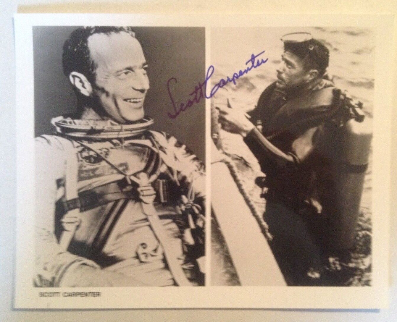 Astronaut Scott Carpenter Signed NASA Mercury 7 Training Photograph