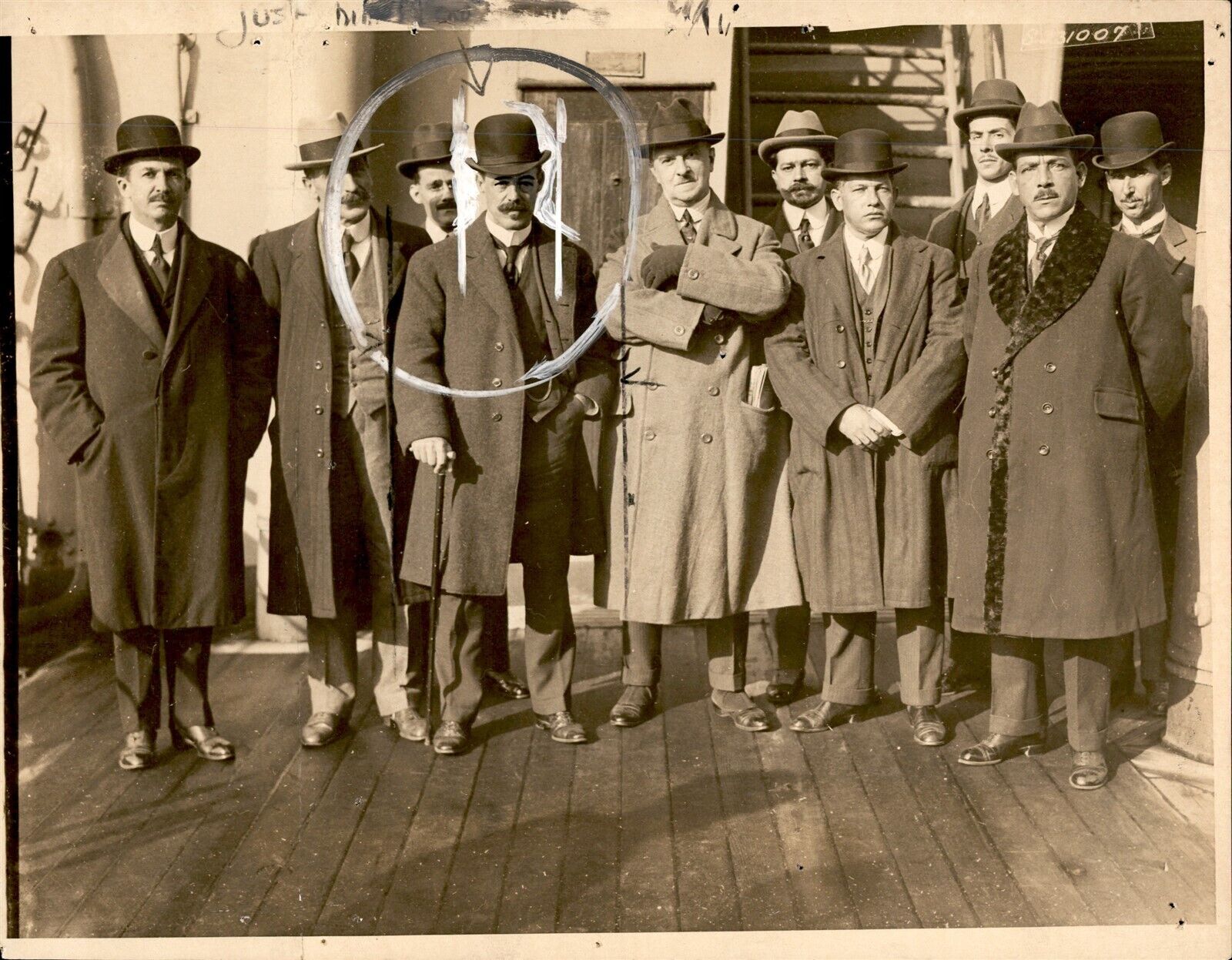 GA193 1917 Original Underwood Photo BRAZILIAN MILITARY COMMISSION ARRIVE IN U.S.