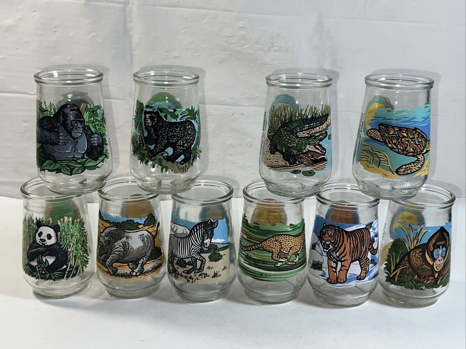 Welch\'s Endangered Species Collection Jelly Jars Total Of 10 Missing #6 & #9
