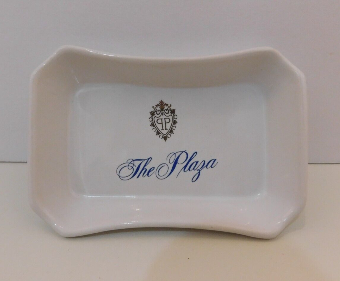 Vintage The PLAZA HOTEL New York Porcelain Ashtray Trinket Soap Coin Dish