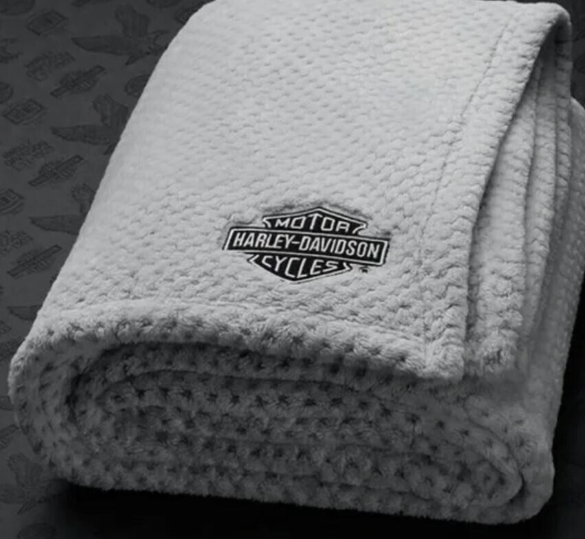 Harley-Davidson Plush Embroidered Blanket