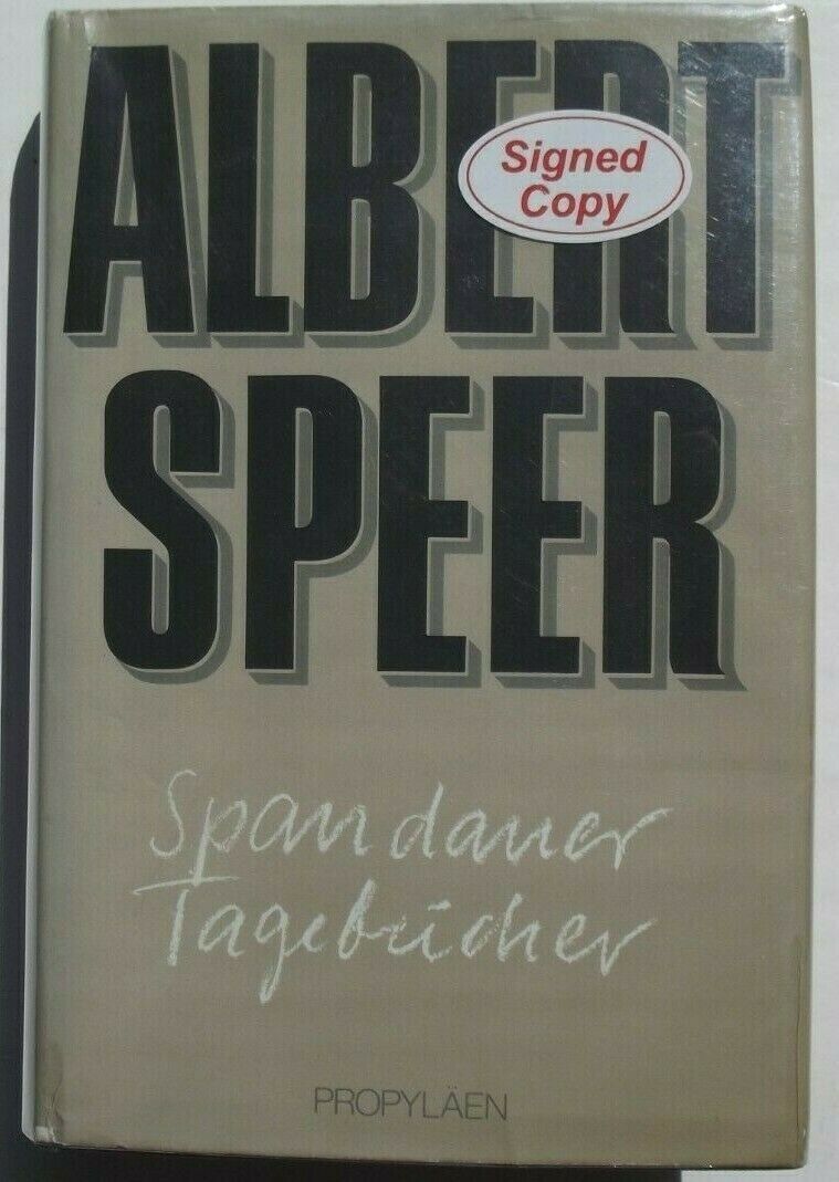 Albert Speer WW2 Architect & Minister Armaments Signed Book Spandauer Tagebucher