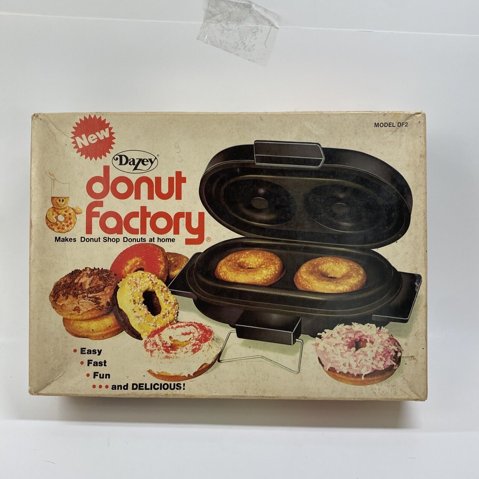 Vintage 1977 Dazey Donut Factory DF2 Maker in Original Box W/ Instructions