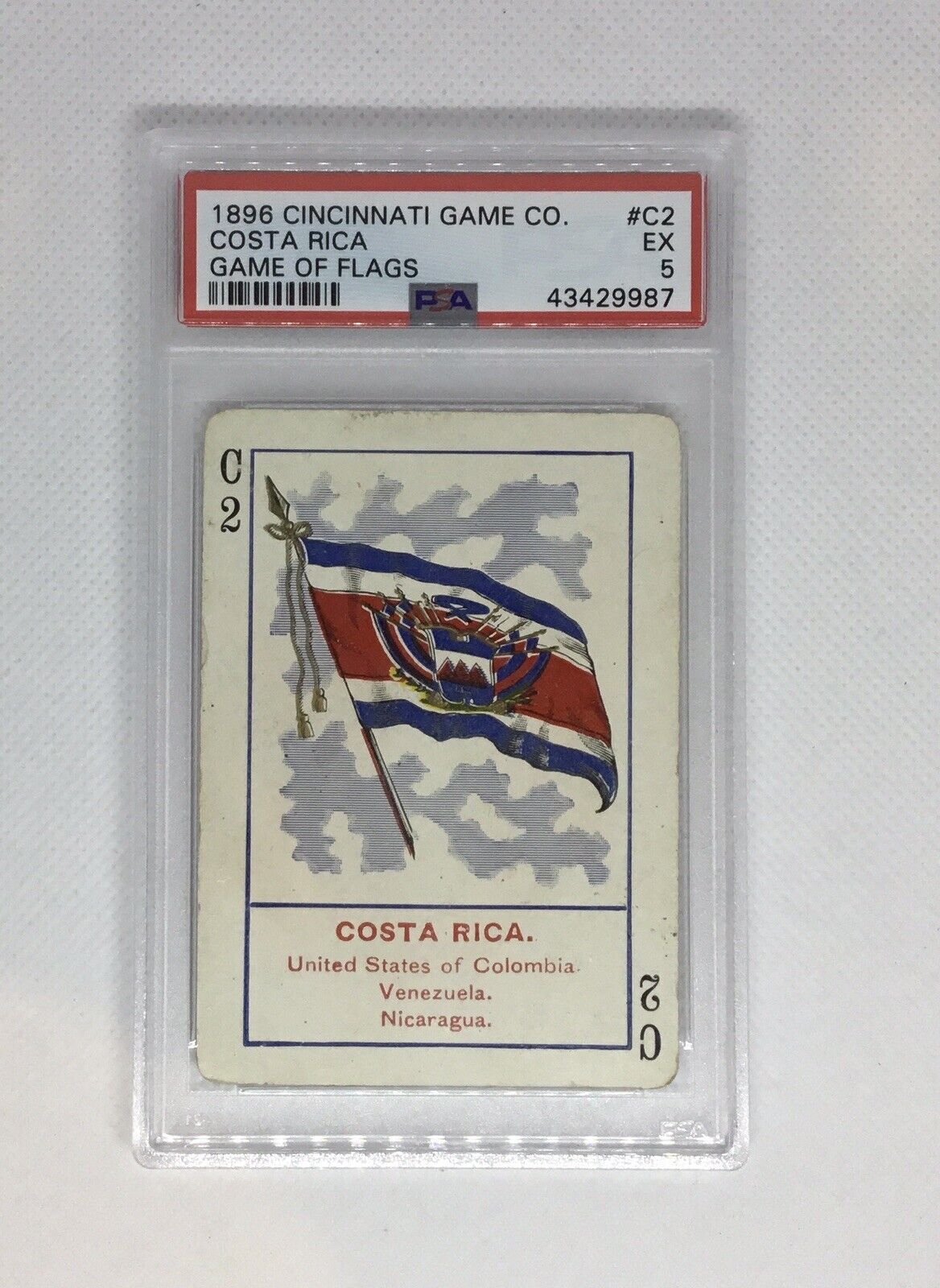 1896 Cincinnati Game Co Game of Flags Costa Rica PSA 5 POP 1 NONE HIGHER