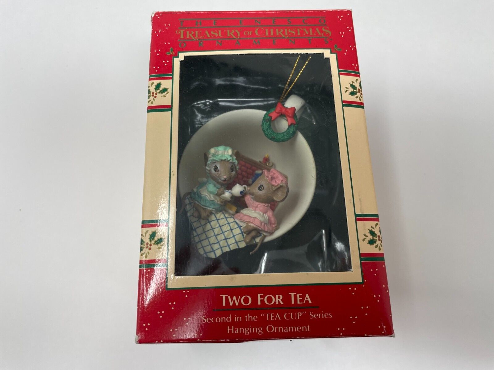 Enesco Vintage 1988 Two For Tea Treasury of Christmas Collectible Ornament