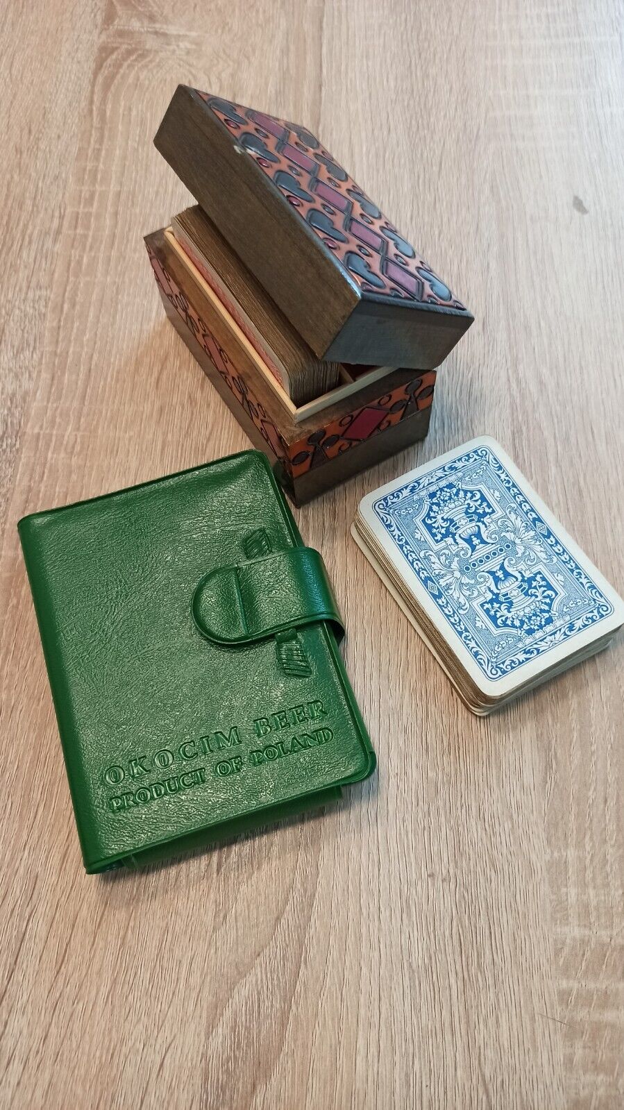 Vintage Polish playing cards in a case. 1970-80s. Original. Krakov