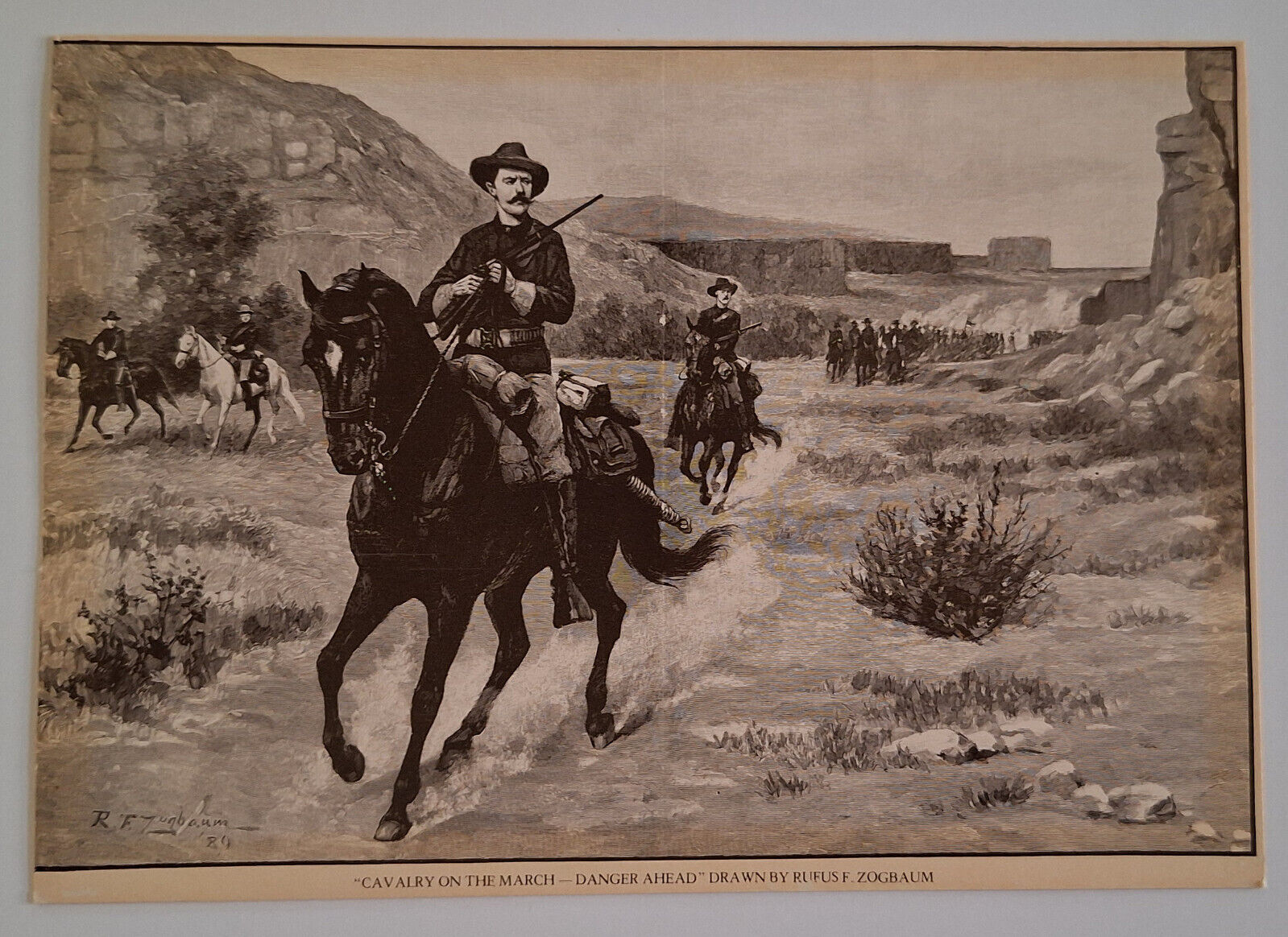 Vintage Uncle Ed\'s Post Card Rufus Zogbaum Cavalry Old West 7\