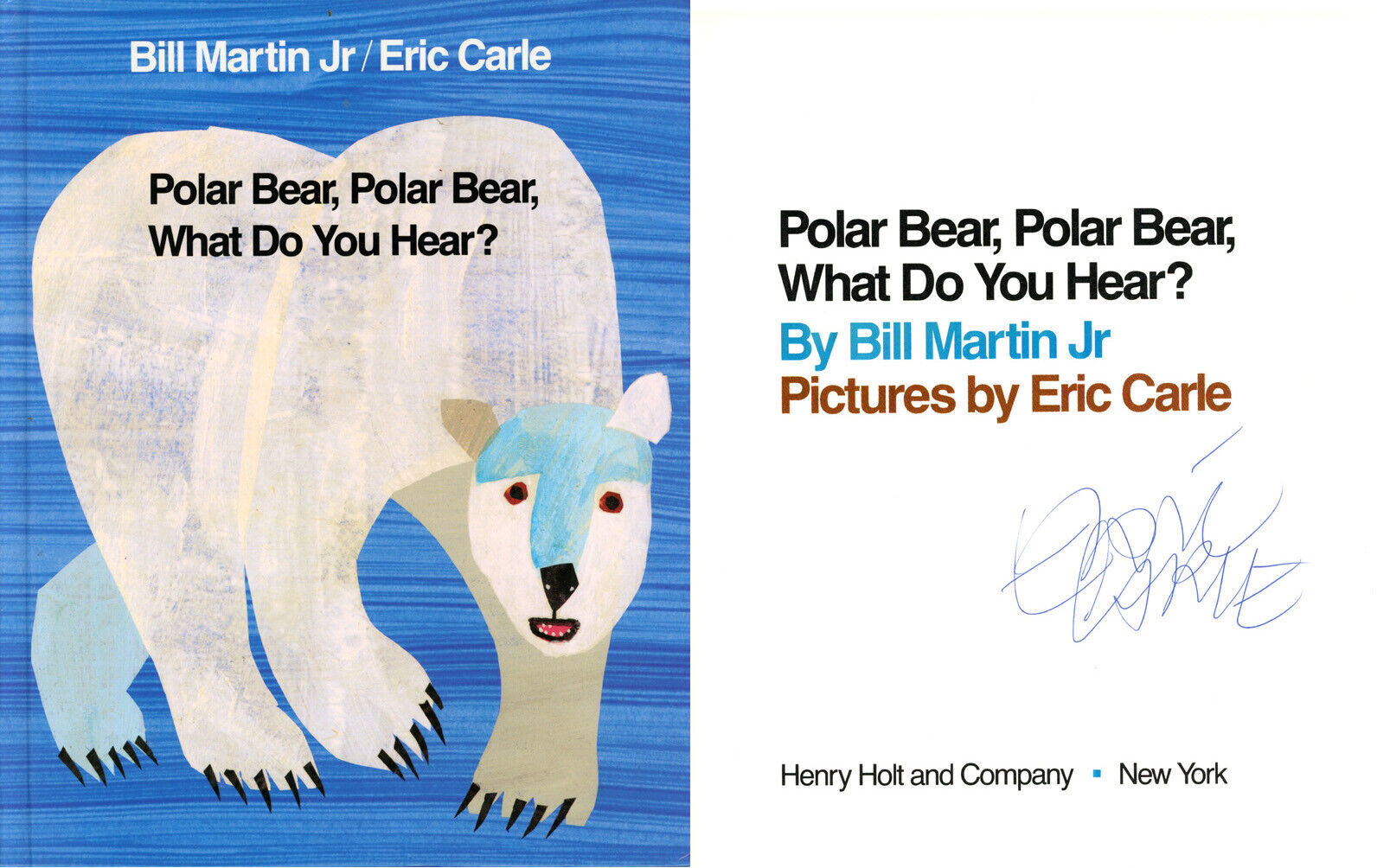 ERIC CARLE SIGNED AUTOGRAPHED POLAR BEAR POLAR BEAR HARDCOVER BOOK BECKETT BAS