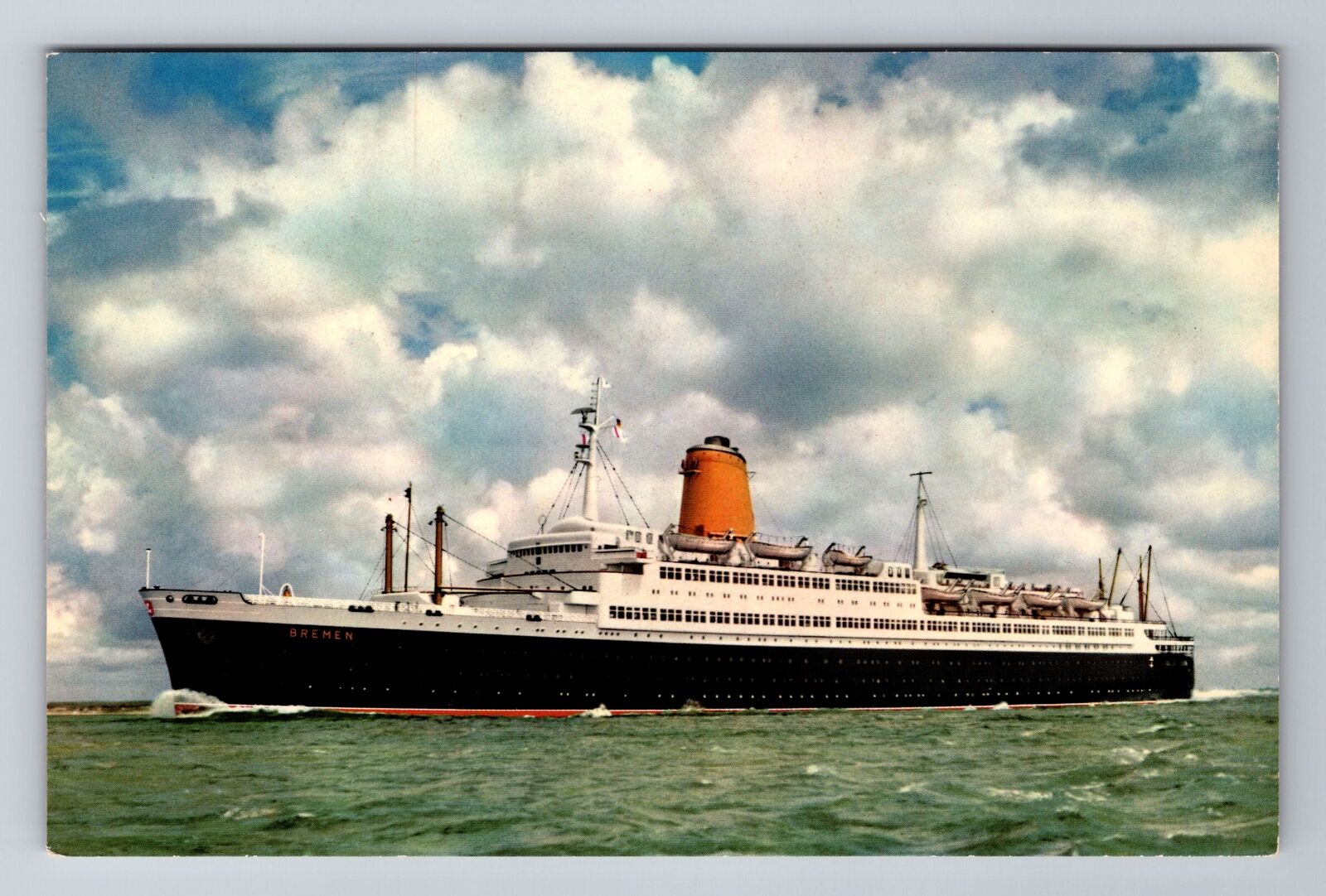 Vierschrauben TS Bremen, Ship, Transportation, Antique Souvenir Vintage Postcard