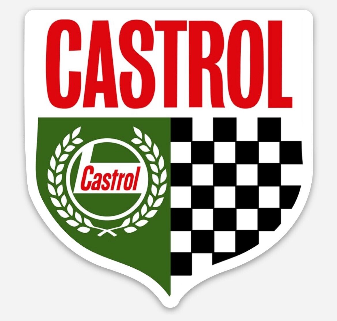 Vintage retro style Castrol Racing Oil Logo Vinyl Decal sticker
