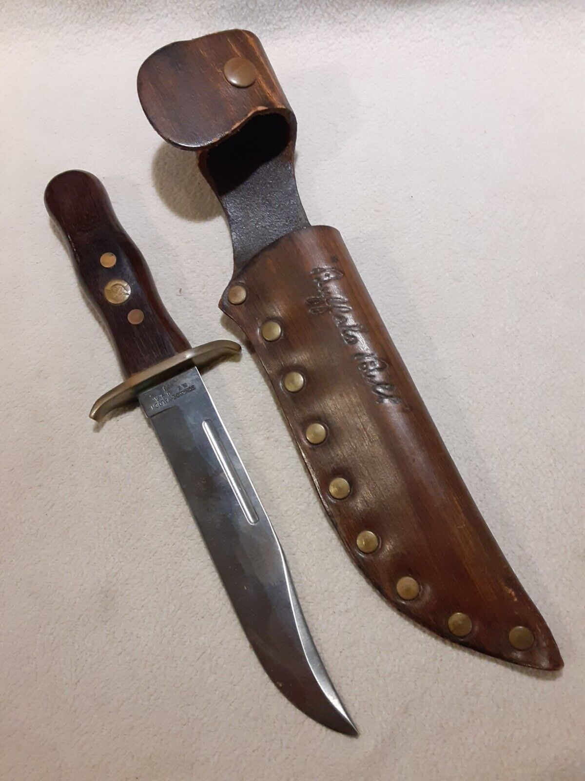 Vintage Rare Schrade Walden USA Buffalo Bill Bowie Knife 166 W Sheath