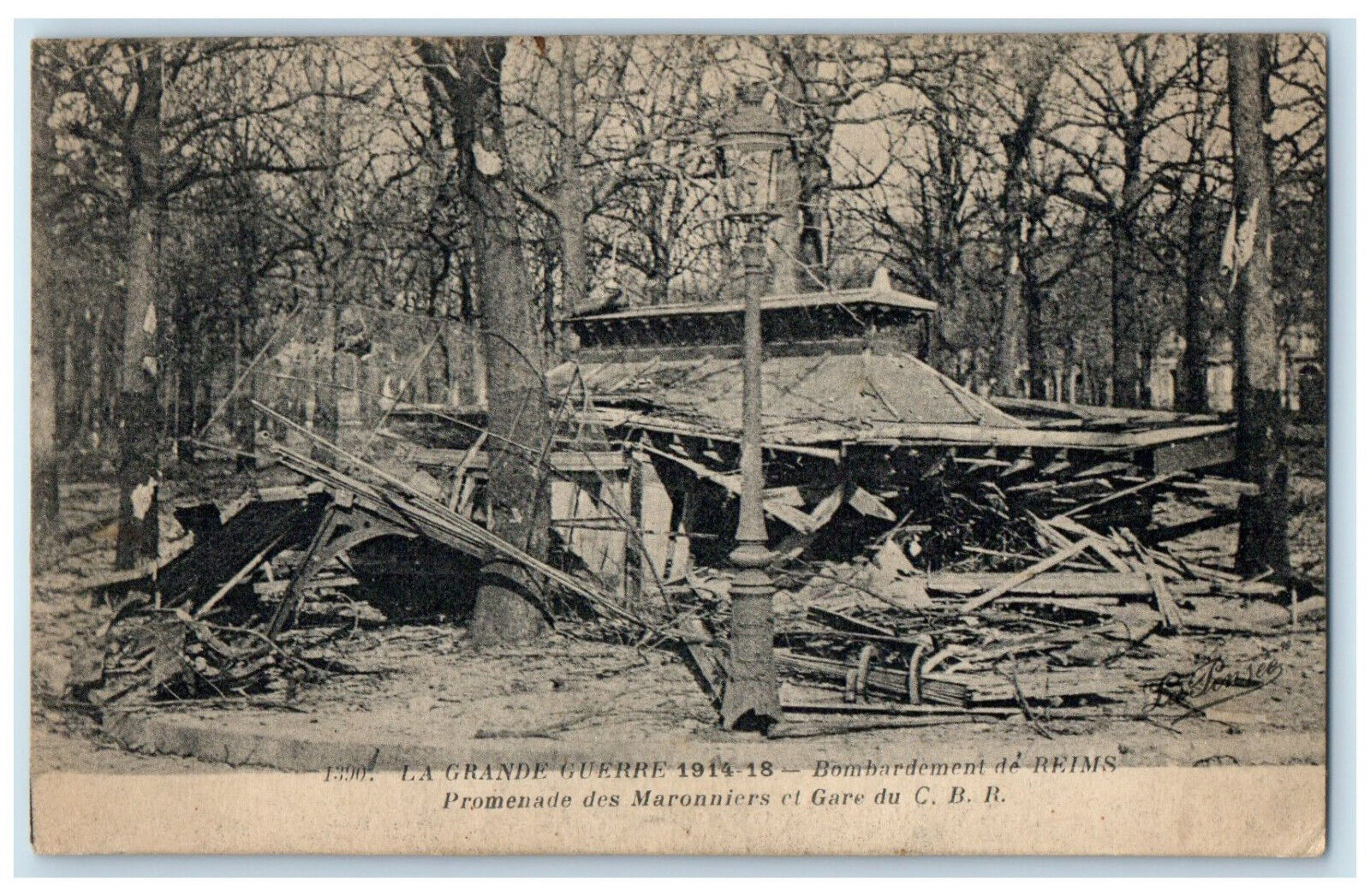 1907 Great War Bombardment of Reims CBR Guard France Antique Postcard