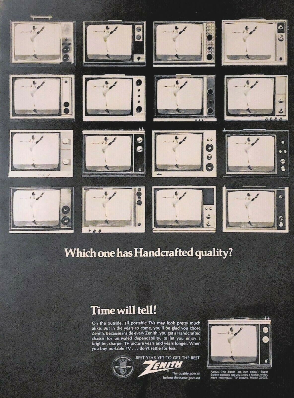 1968 Zenith Television Vintage Print Ad Which One Has Hand Crafted Quality 