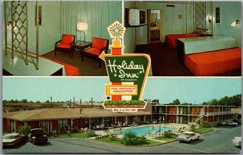 1960s Montgomery, Alabama Postcard HOLIDAY INN (Southwest) 3 Views / Roadside