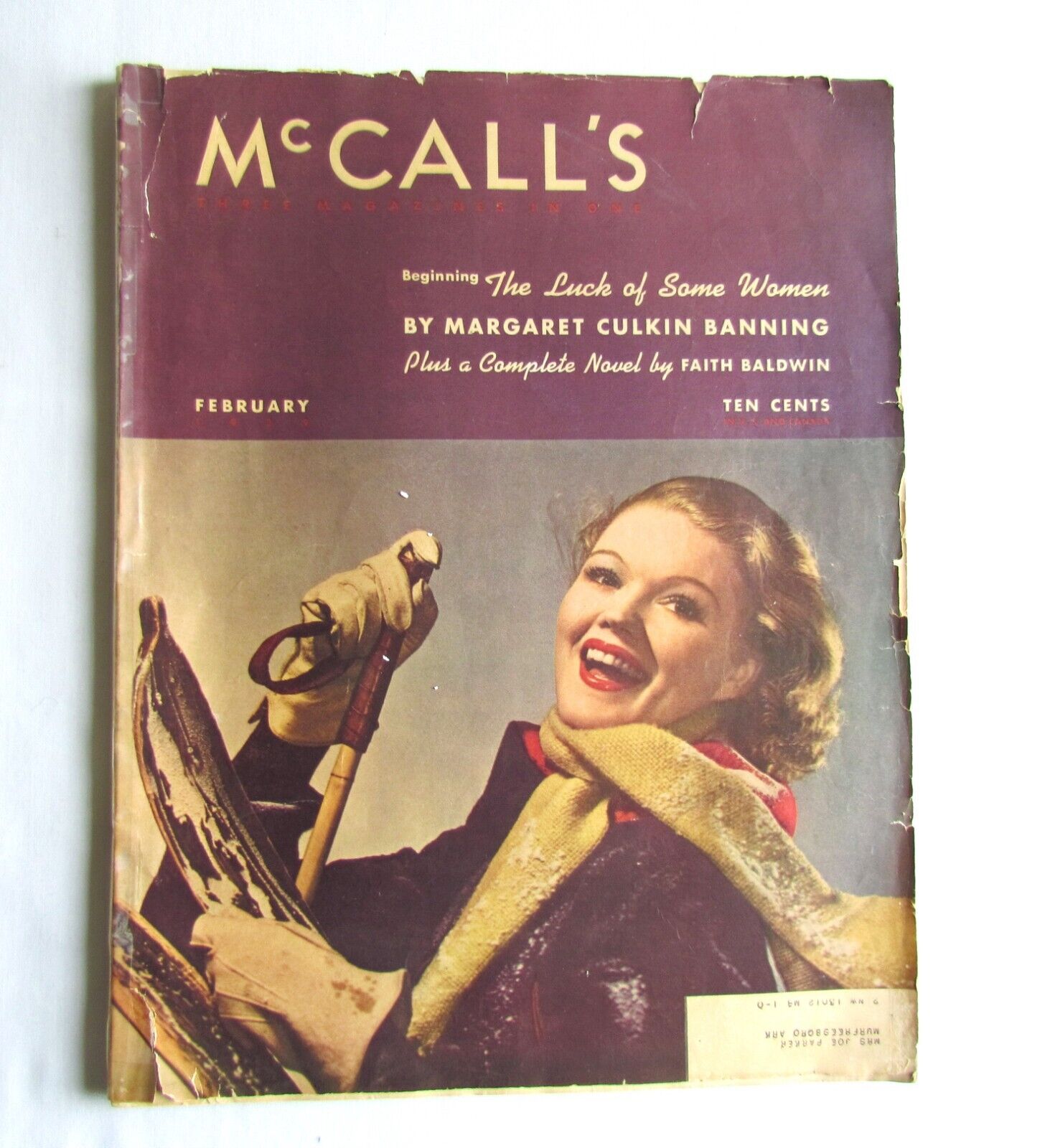 Vintage McCall's Magazine February 1939 Novels Ads