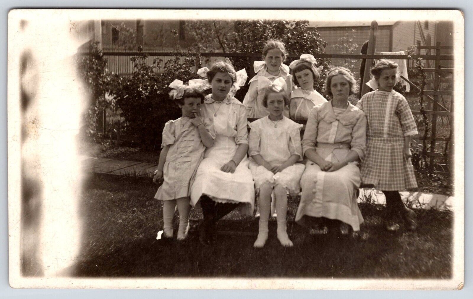 RPPC Family Gathering Girls 1913 Vintage Postcard