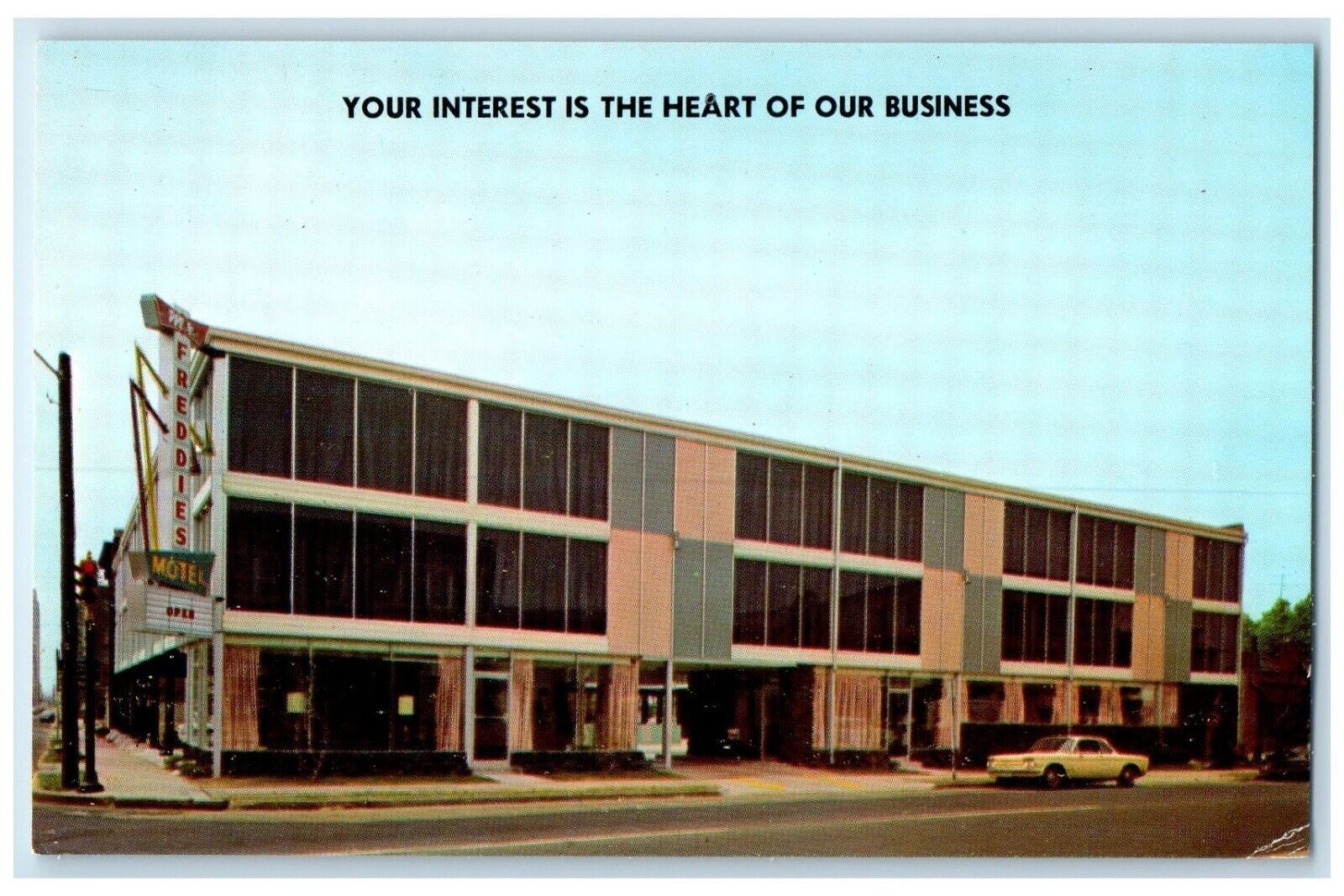 c1950's Mr. Freddies Motel Building Car Oklahoma City Oklahoma OK Postcard