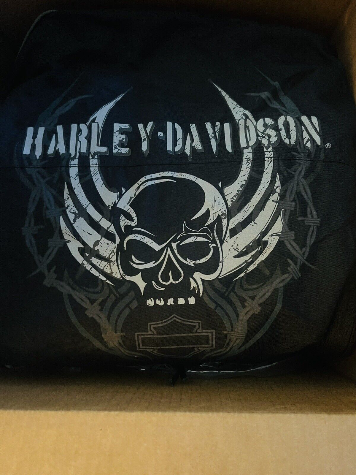 Harley Davidson Men’s BARBED SKULL Polyester Padded Motorcycle Jacket