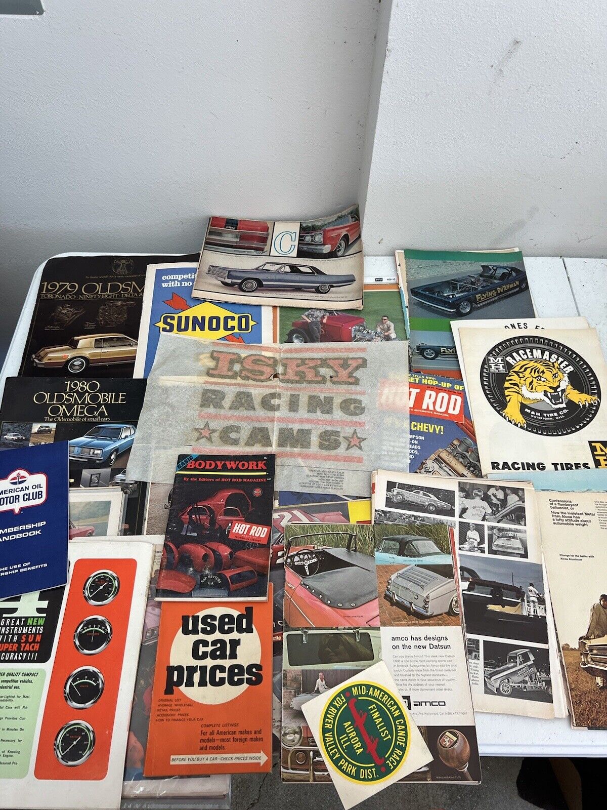 Huge VTG Car Magazine stickers brouchers & more Ford Daytona Shelby Oldsmobile 