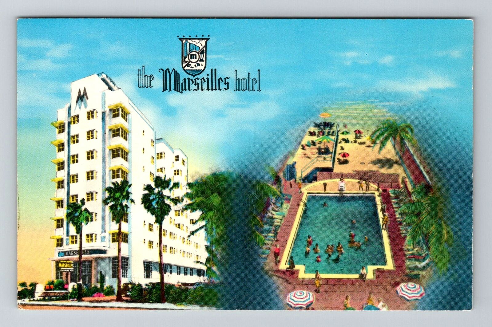 Miami FL-Florida, Marseilles Hotel, Advertising, Vintage Postcard