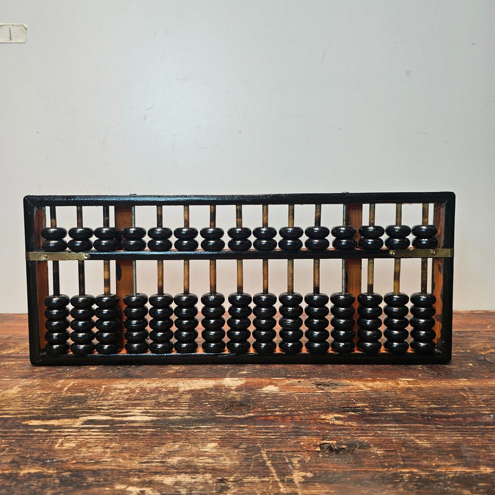 Vintage 15 Rows (105 Beads) Chinese Wooden Beads Arithmetic Abacus Calculator