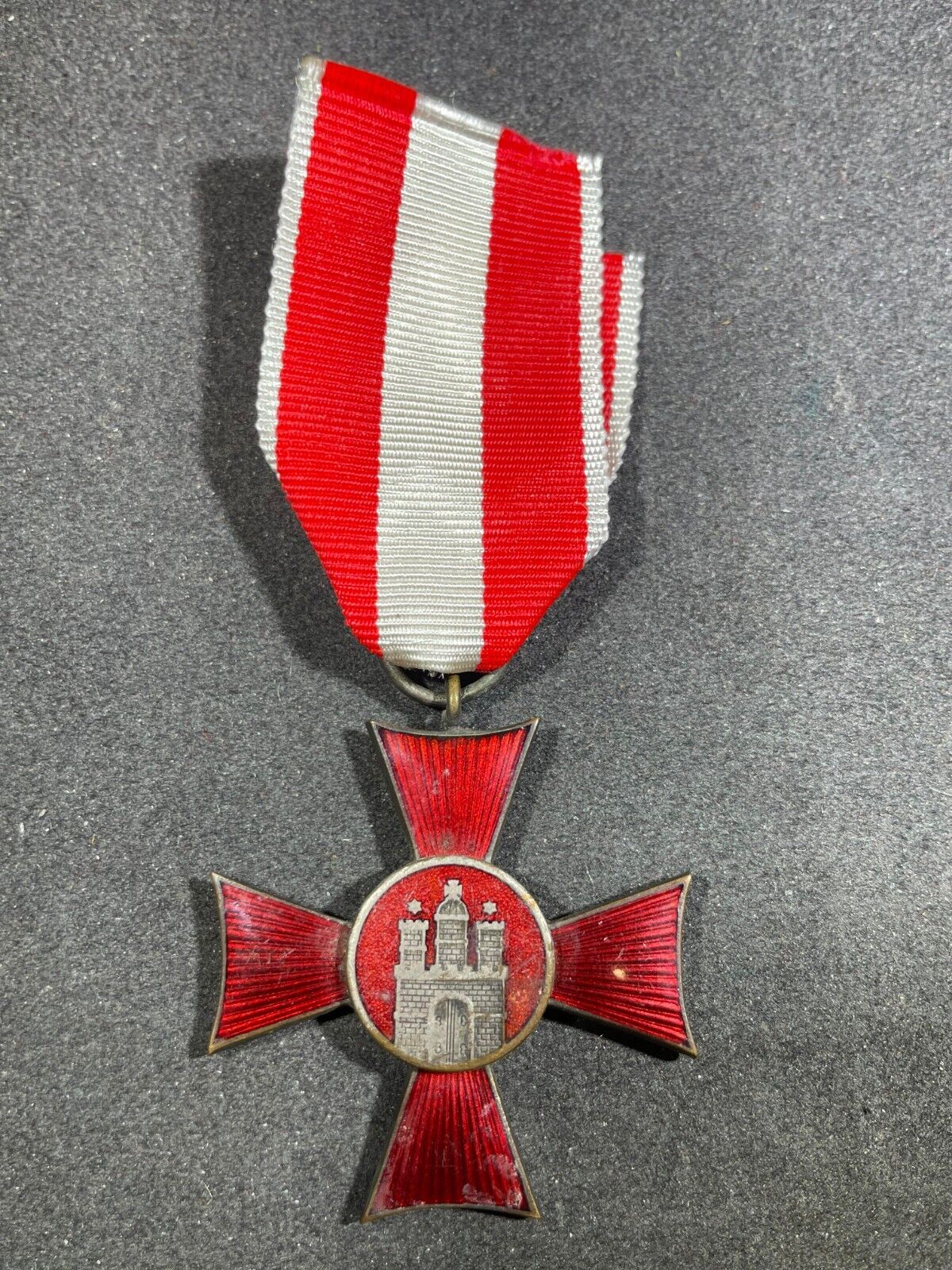 Post WW1 1920s Weimar German Military WWI Hamburg Hanseatic Cross Medal ORIGINAL