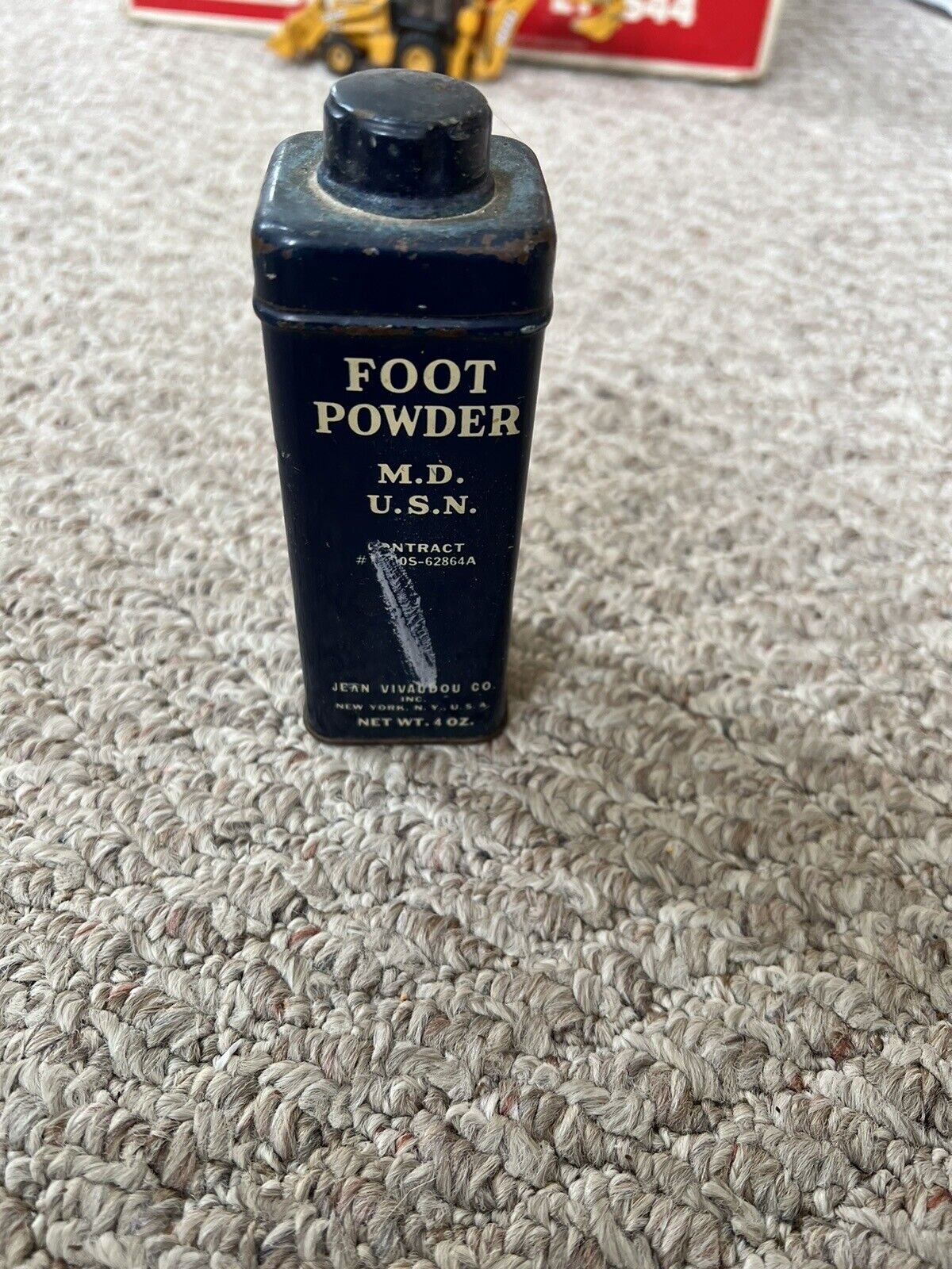 Vintage U.S.N. (U.S.Navy) Foot Powder Tin
