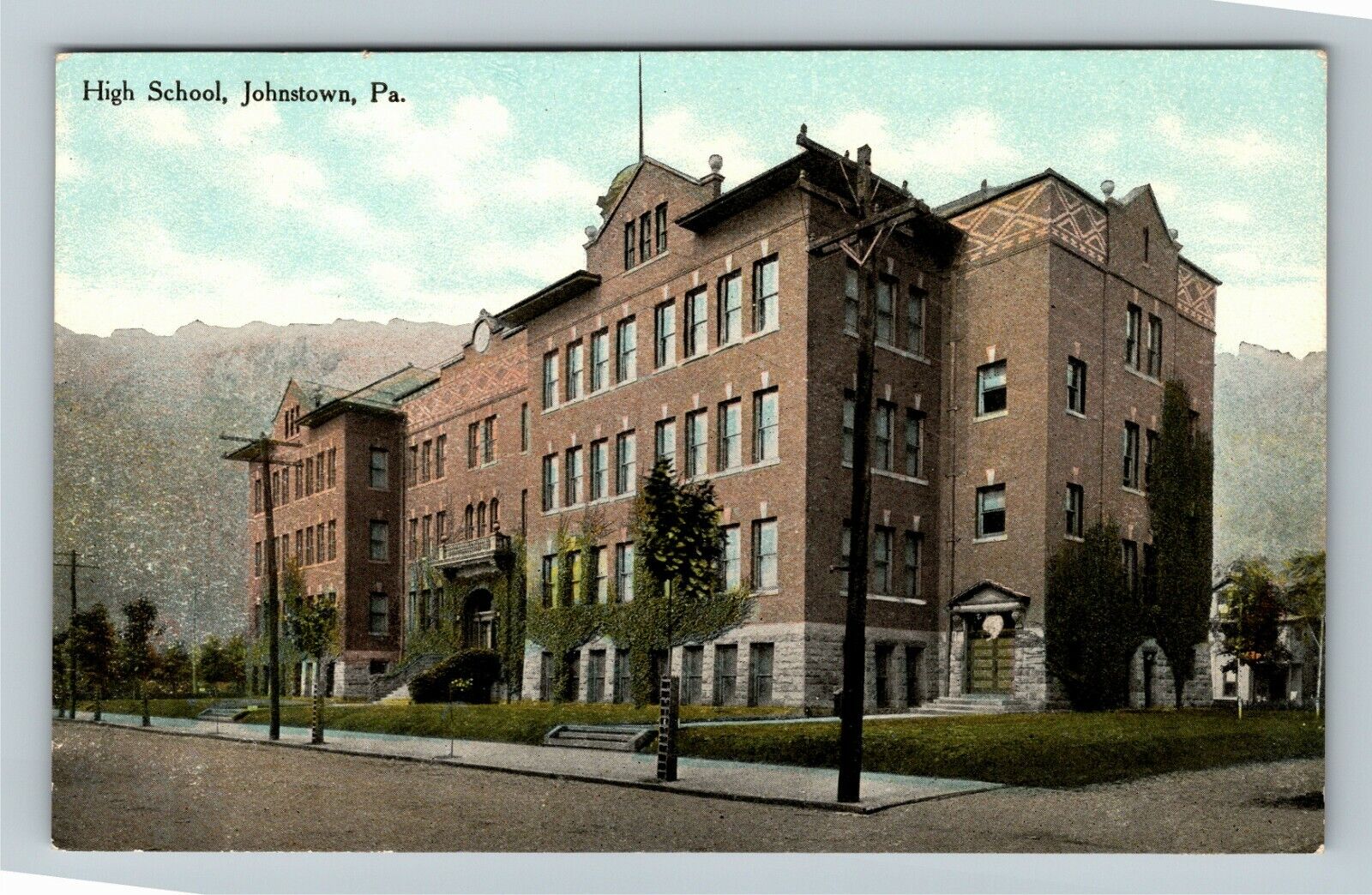 Johnstown PA-Pennsylvania, High School Vintage Souvenir Postcard