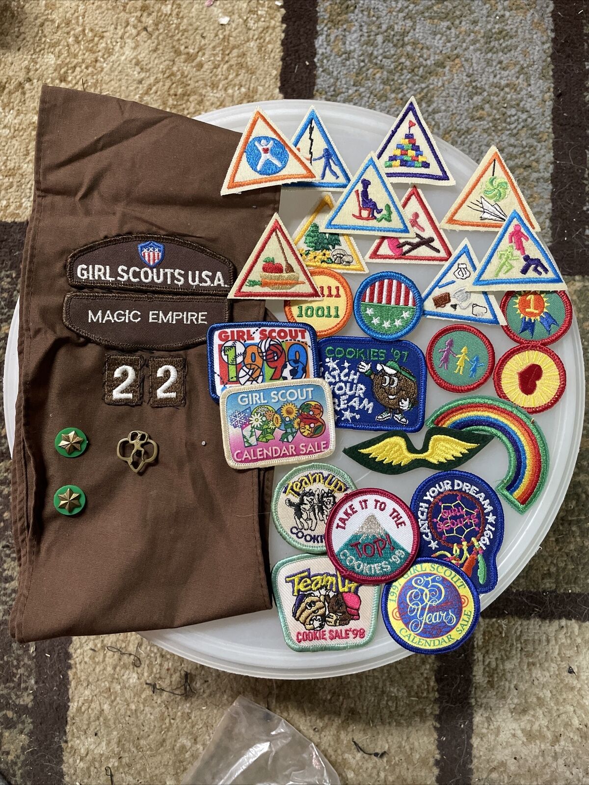 Vintage Girl Scout Sash With 25+ Patches & Badges Vintage Scouting Old 90s