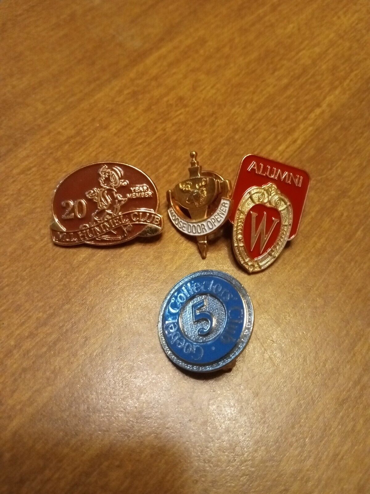 Vintage Club And Society Pins Lot Of 4 Metal Very Good Condition And Unique