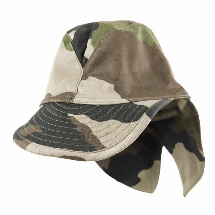 NEW French Army Military CCE Camouflage Field Cap Hat w Neck Protector Large