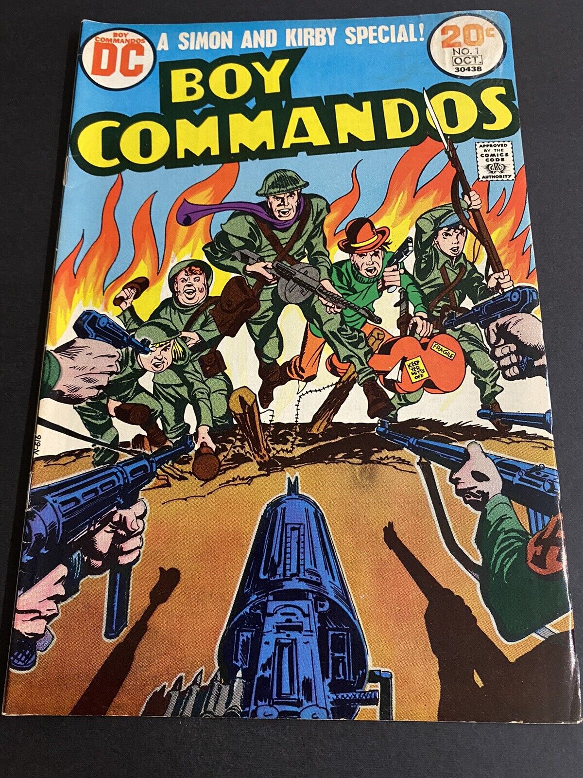 Boy Commandos 1, Joe Simon/ Jack Kirby Bronze Age War Comic. Mid Grade DC 1973