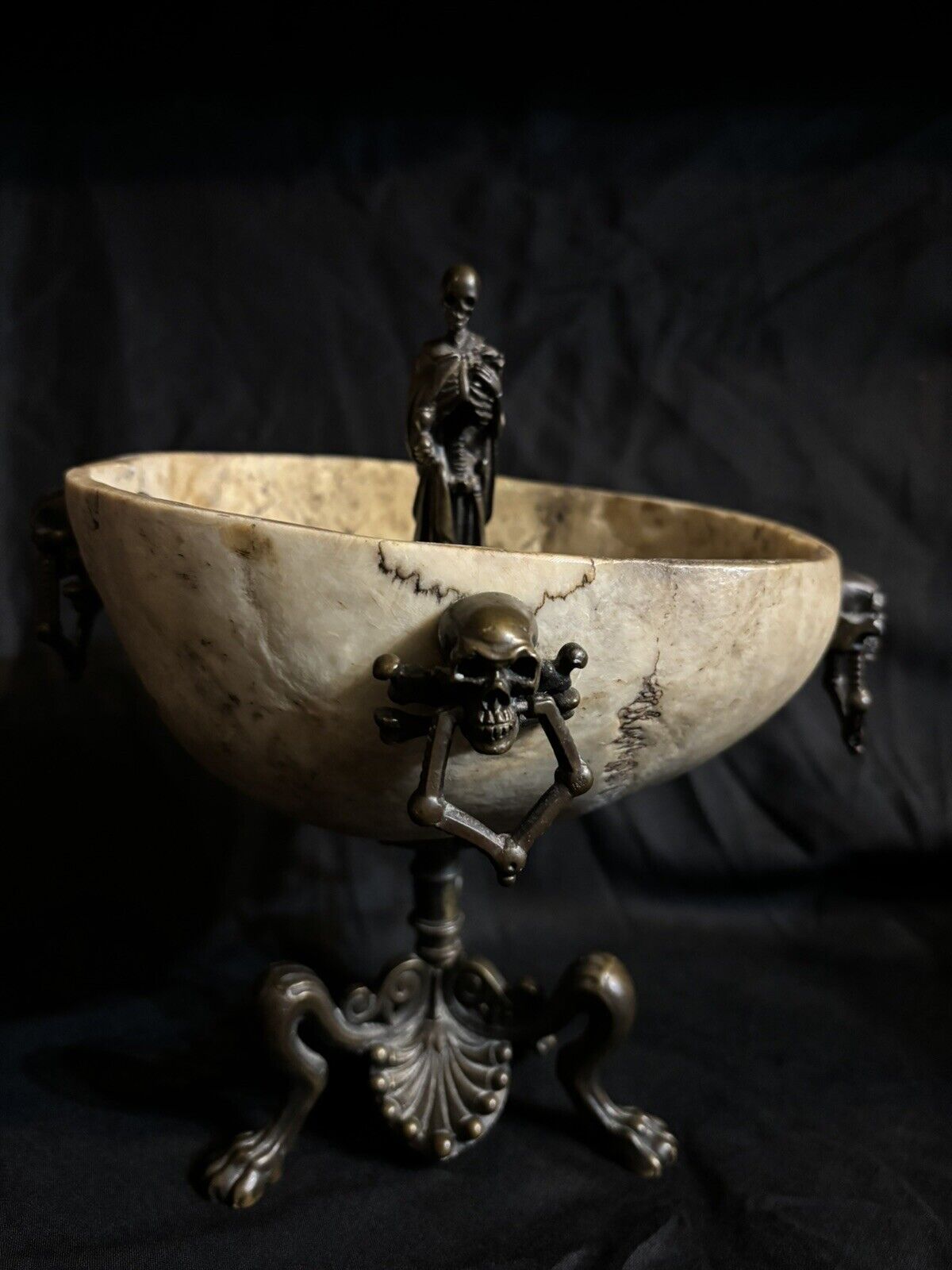 Antique Skull Memento Mori Occult Satanic Rituals Cup Anton LaVey Devil Chalice