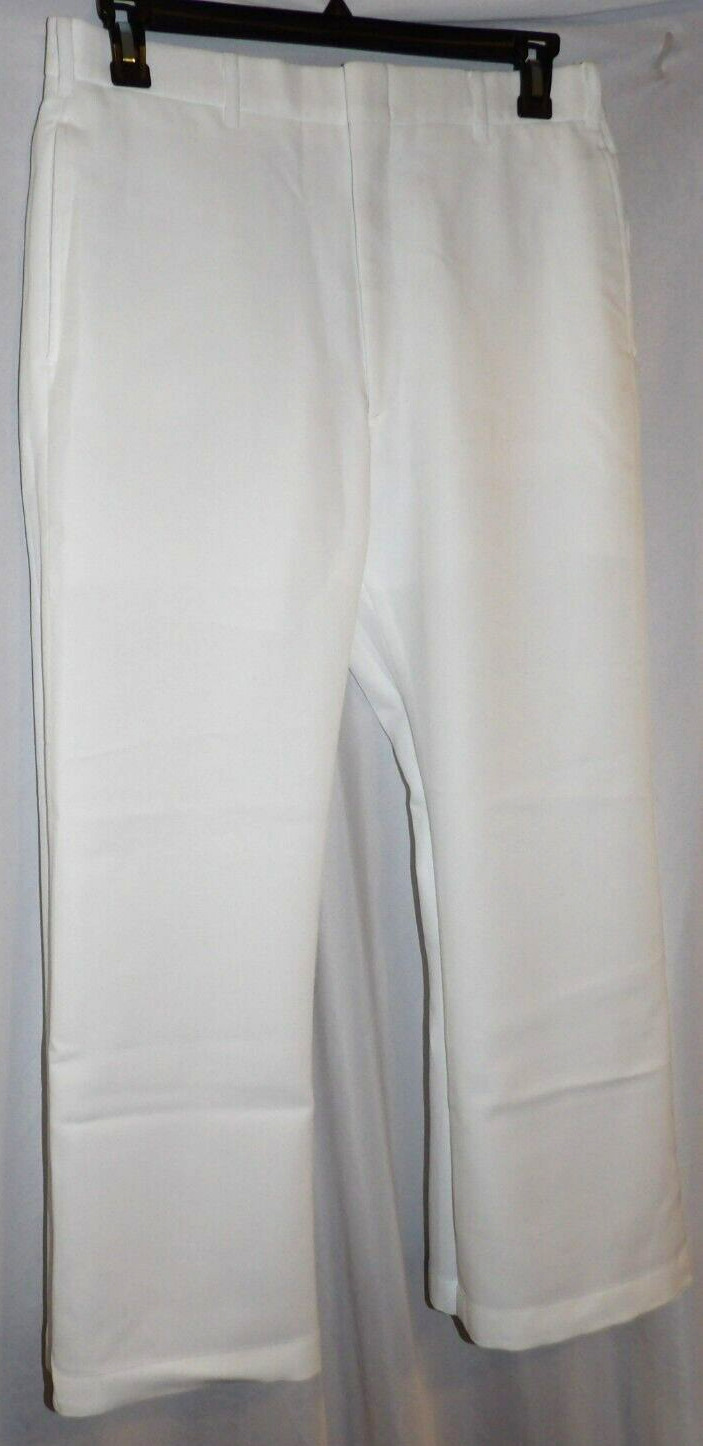 DSCP White NAVY Military Trouser PANTS Mens 100% Poly Size 36x29 (36x36 hemmed)
