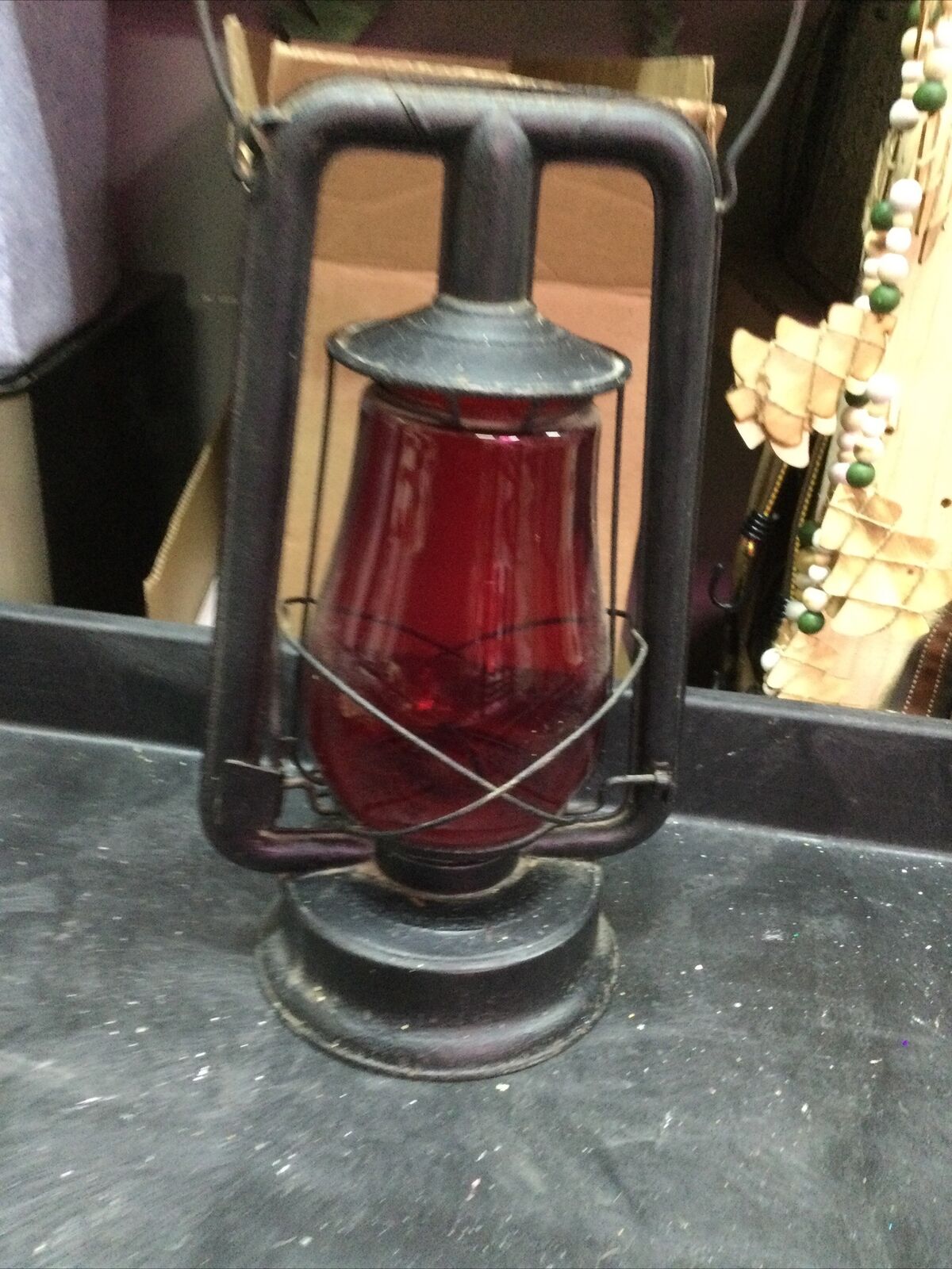 Antique/Vintage Embury 210 Supreme Lantern, Red Globe