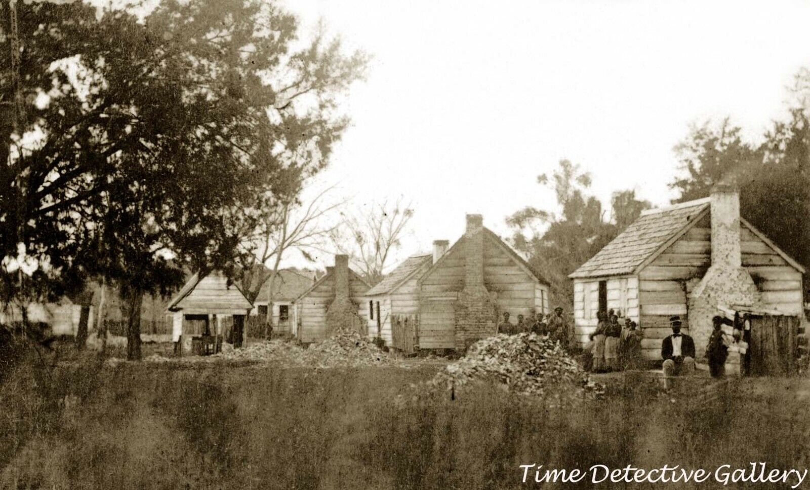 Negro Plantation Quarters, Port Royal Island, S. Carolina - Historic Photo Print