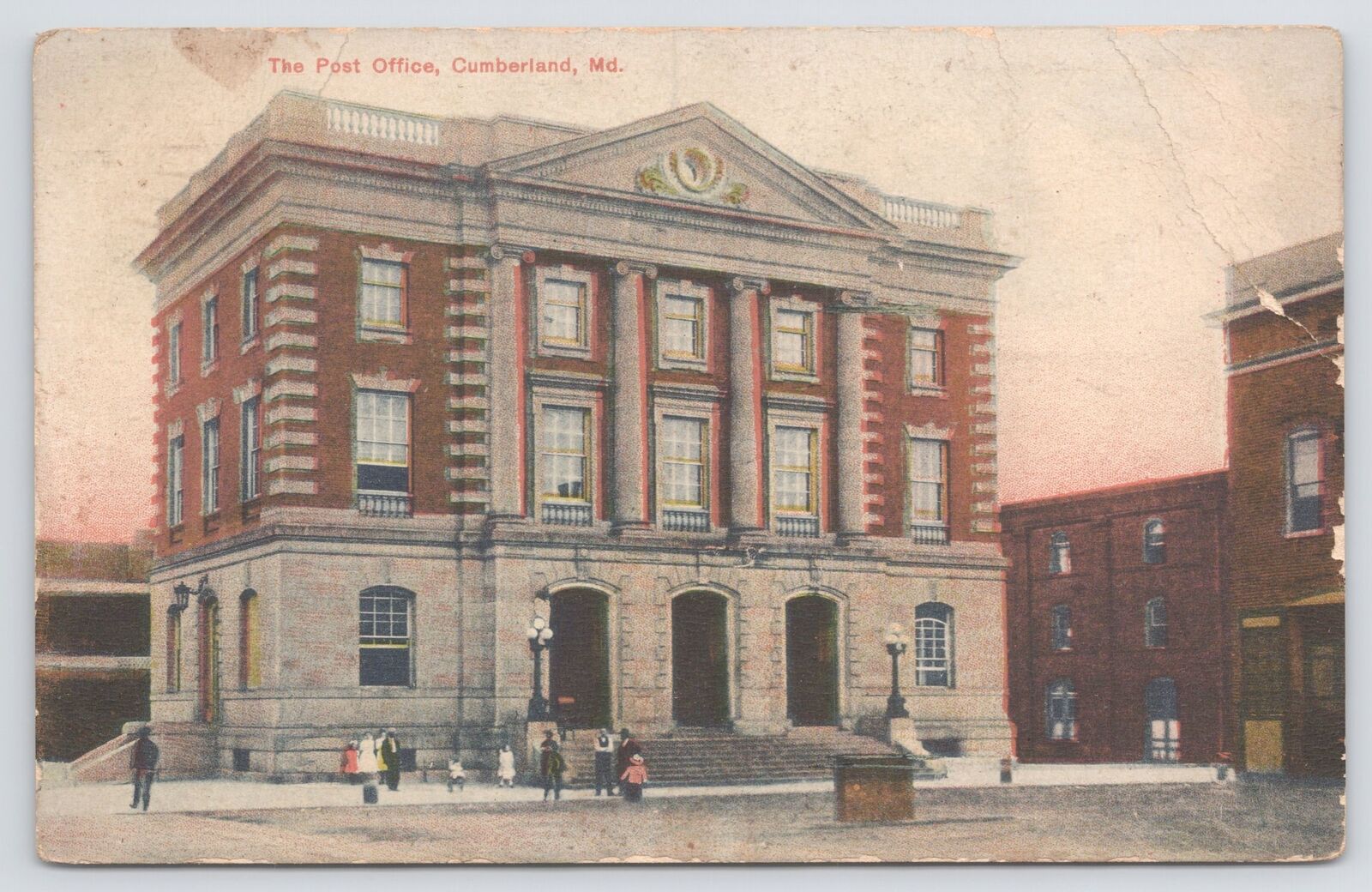 State View~US Post Office @ Cumberland Maryland~Vintage Postcard