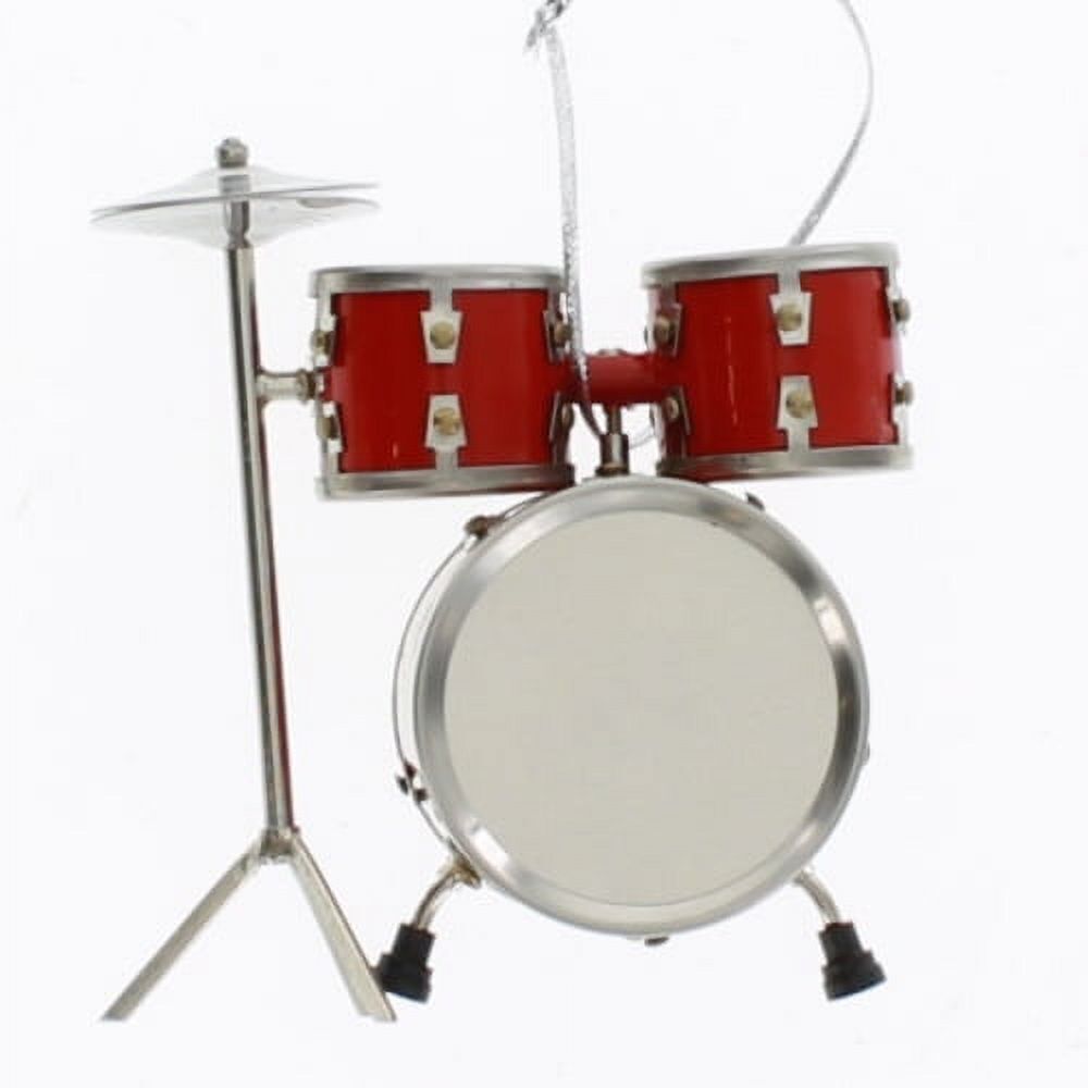 Miniature Red Drum Set Musical Instrument Realistic Ornament Drummer Gift