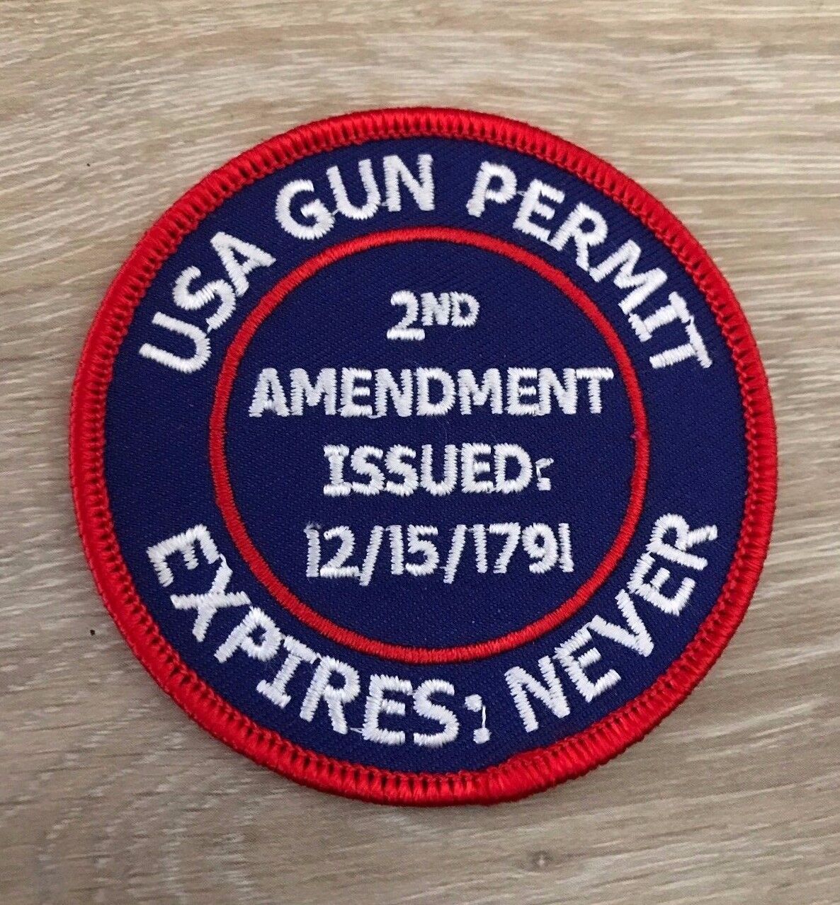 RWB USA Gun Permit 2nd Amendment Patch
